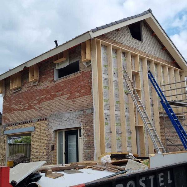 Toepassing houtskeletbouw passief huis bestaande woning - Dijkhuis Bouwbiologische aannemer